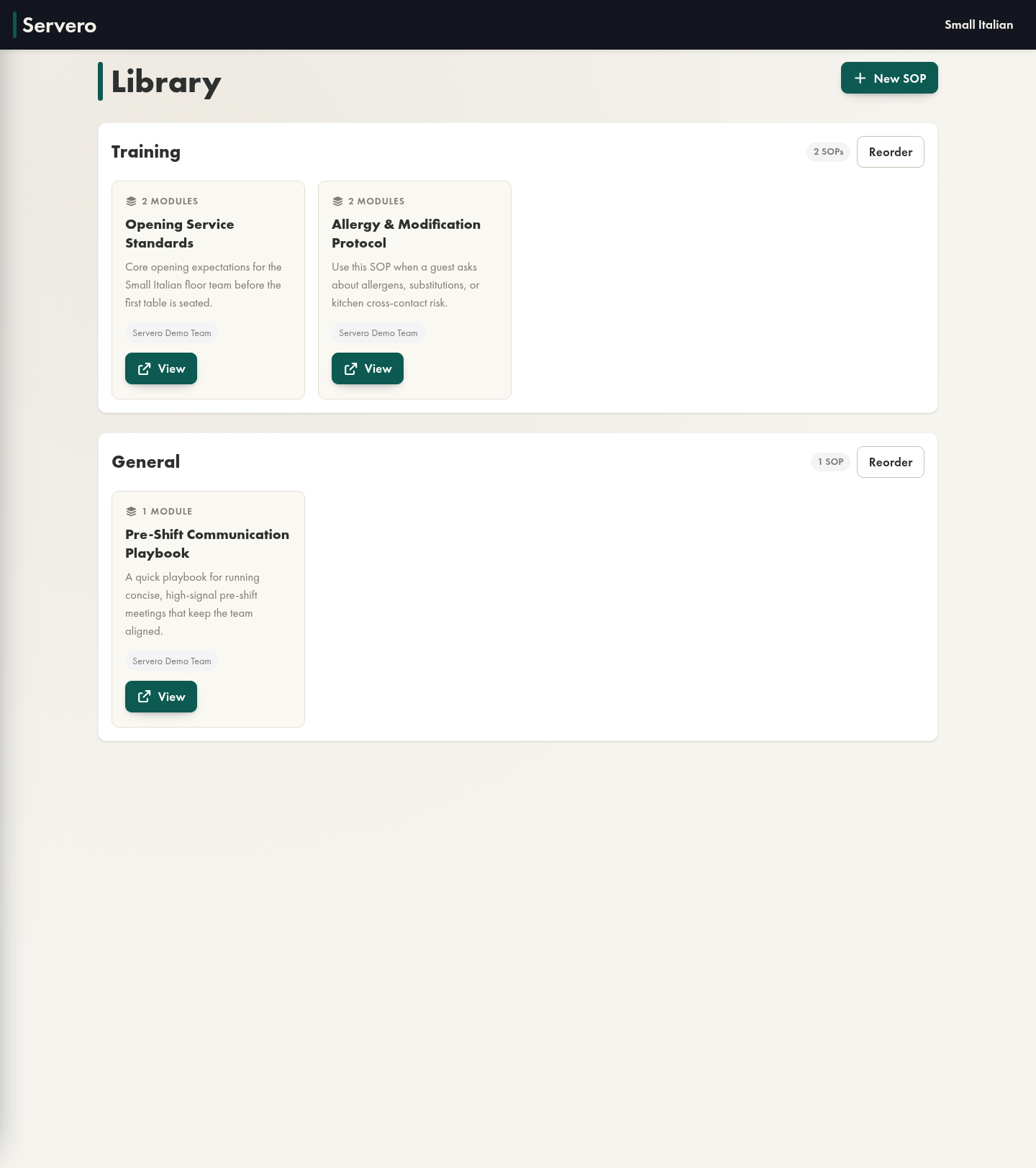 Library page empty state